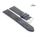 Fluco Easy-Klick Veloursleder Uhrenarmband Modell Oslo-XL dunkel-grau 20 mm Handarbeit