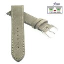 Fluco Easy-Klick Veloursleder Uhrenarmband Modell Oslo-XL beige-creme 22 mm Handarbeit