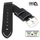 GEO-Straps Easy-Klick Old Military softweiches Rindleder Uhrenarmband schwarz-WN 20 mm