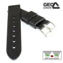 GEO-Straps Easy-Klick Old Military softweiches Rindleder Uhrenarmband schwarz-SN 20 mm