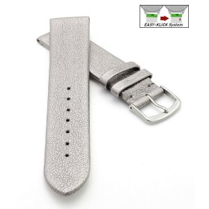 Easy-Klick Design metallic Leder Uhrenarmband Modell Glimmer titanium-grau 12 mm