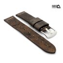 Old Finish Hirsch-Leder Uhrenarmband Modell Dakota-Hirsch mocca 22 mm
