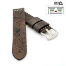 Old Finish Easy-Klick Hirsch-Leder Uhrenarmband Modell Dakota-Hirsch mocca 22 mm