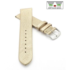 Easy-Klick Design metallic Leder Uhrenarmband Modell Glimmer gold 18 mm