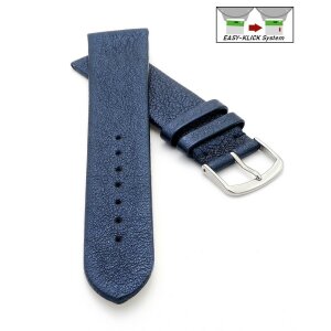 Easy-Klick Design metallic Leder Uhrenarmband Modell Glimmer indigo-blau 20 mm