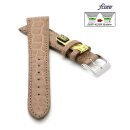 Fluco Easy-Klick Limited-Edition echt Krokodil Uhrenarmband Modell Burma sand-beige 18 mm 