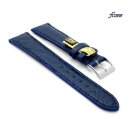 Fluco Easy-Klick Limited-Edition echt Krokodil Uhrenarmband Modell Burma dunkel-blau 18 mm
