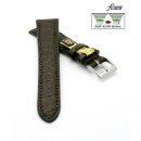 Fluco Easy-Klick Limited-Edition echt Krokodil Uhrenarmband Modell Burma dunkel-grün 18 mm 