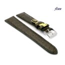 Fluco Easy-Klick Limited-Edition echt Krokodil Uhrenarmband Modell Burma dunkel-grün 18 mm