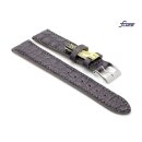 Fluco Easy-Klick Limited-Edition echt Krokodil Uhrenarmband Modell Burma dunkel-grau 18 mm