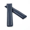 Kalbs-Leder XL-Uhrenband blau 20/18 mm kompatibel mit Breitling Faltschließe
