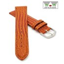 Feines Easy-Klick Eidechsen-Leder Uhrenarmband Modell Davos-71S NL cognac 20 mm