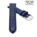 Feines Easy-Klick Eidechsen-Leder Uhrenarmband Modell Davos-71S XL blau 20 mm