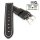 Old Finish Easy-Klick Kalbsleder Uhrenarmband Modell Dakota-Naht schwarz 22 mm