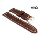 Old Finish Easy-Klick Kalbsleder Uhrenarmband Modell Dakota-Naht mocca 22 mm