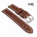 Old Finish Easy-Klick Kalbsleder Uhrenarmband Modell Dakota-Naht mocca 24 mm
