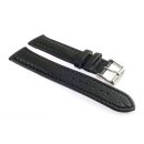 Echt Hirsch-Leder Easy-Klick Uhrenarmband Modell Hirsch-Chrono schwarz 20 mm