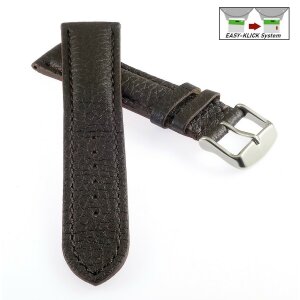 Echt Hirsch-Leder Easy-Klick Uhrenarmband Modell Hirsch-Chrono mocca 20 mm