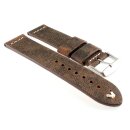 Echt Kamelleder Easy-Klick Vintage Uhrenarmband Modell Karawan mocca-WN 18 mm
