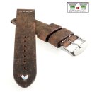 Echt Kamelleder Easy-Klick Vintage Uhrenarmband Modell Karawan mocca-BN 18 mm