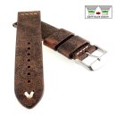 Echt Kamelleder Easy-Klick Vintage Uhrenarmband Modell Karawan mocca-WN 20 mm