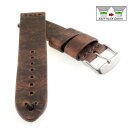 Echt Kamelleder Easy-Klick Vintage Uhrenarmband Modell Karawan mocca-SN 20 mm