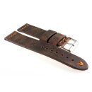 Echt Kamelleder Easy-Klick Vintage Uhrenarmband Modell Karawan mocca-ON 24 mm