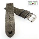 Echt Kamelleder Easy-Klick Vintage Uhrenarmband Modell Karawan grau-SN 22 mm