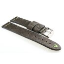 Echt Kamelleder Easy-Klick Vintage Uhrenarmband Modell Karawan grau-GN 22 mm