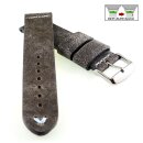 Echt Kamelleder Easy-Klick Vintage Uhrenarmband Modell Karawan grau-BN 22 mm