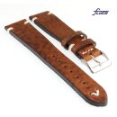 Fluco Easy-Klick Vintage Rindleder Uhrenarmband Modell Hunter cognac 18 mm Handarbeit