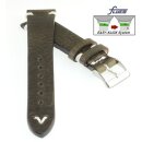 Fluco Easy-Klick Vintage Rindleder Uhrenarmband Modell Hunter khaki-grün 18 mm Handarbeit