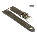 Fluco Easy-Klick Vintage Rindleder Uhrenarmband Modell Hunter khaki-grün 20 mm Handarbeit