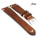 Fluco Easy-Klick Vintage Rindleder Uhrenarmband Modell Hunter cognac 22 mm Handarbeit