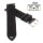 Fluco Easy-Klick Vintage Rindleder Uhrenarmband Modell Hunter-Racing schwarz 18 mm