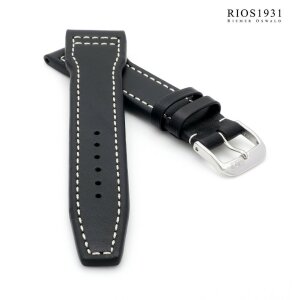 Rios1931 Kalbsleder Uhrenarmband Modell Blizzard schwarz 20 mm, kompatibel IWC