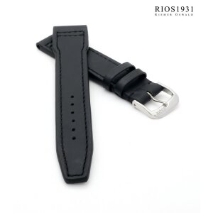 Rios1931 Kalbsleder Uhrenarmband Modell Scirocco schwarz 20 mm, kompatibel IWC