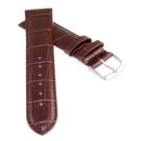 Feines Alligator Leder Uhrenarmband Modell Lausanne-NL mocca-TiT 15 mm