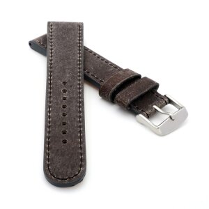 Echt Kamelleder Vintage Uhrenarmband Modell Kairo-XL grau-SN 22 mm