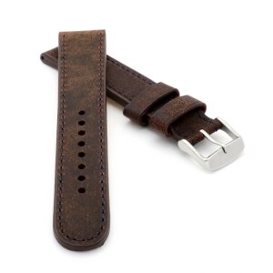 Echt Kamelleder Vintage Uhrenarmband Modell Kairo-XL braun-BN 22 mm