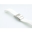 Silikon Uhrenarmband Modell Kreta weiss 22 mm, Faltschließe