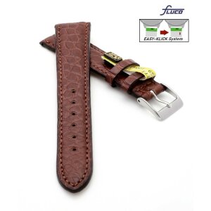 Fluco Easy-Klick Limited-Edition echt Krokodil Uhrenarmband Modell Burma cacao-braun 20 mm