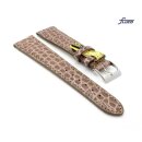 Fluco Easy-Klick Limited-Edition echt Krokodil Uhrenarmband Modell Burma beige-mocca 20 mm