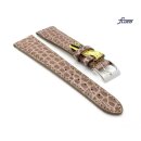 Fluco Easy-Klick Limited-Edition echt Krokodil Uhrenarmband Modell Burma beige-mocca 20 mm 