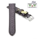 Fluco Easy-Klick Limited-Edition echt Krokodil Uhrenarmband Modell Burma dunkel-grau 20 mm 
