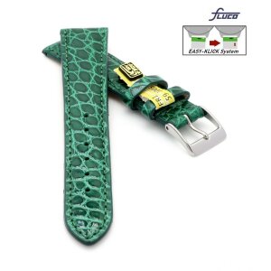 Fluco Easy-Klick Limited-Edition echt Krokodil Uhrenarmband Modell Burma hell-grün 19 mm 