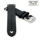 Rindleder Easy-Klick Uhrenarmband Modell Beluga-Pito XS-Kurzlänge schwarz 22 mm