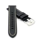 Soft-Sattelleder Uhrenarmband Modell Texano schwarz 20 mm
