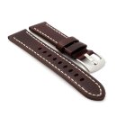 Soft-Sattelleder Uhrenarmband Modell Texano mocca 22 mm