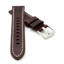 Soft-Sattelleder Uhrenarmband Modell Texano mocca 24 mm